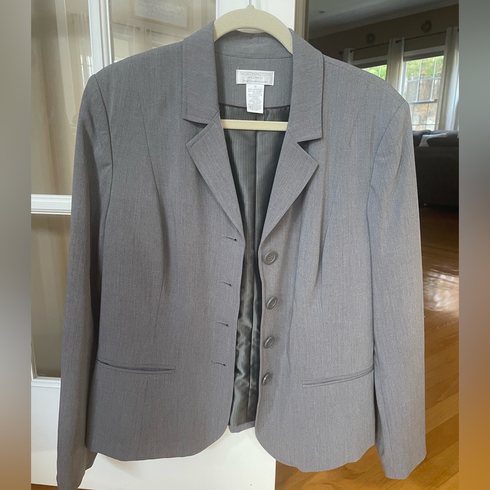 WORTHINGTON WORKS Gray Blazer-Size 12-NWOT
